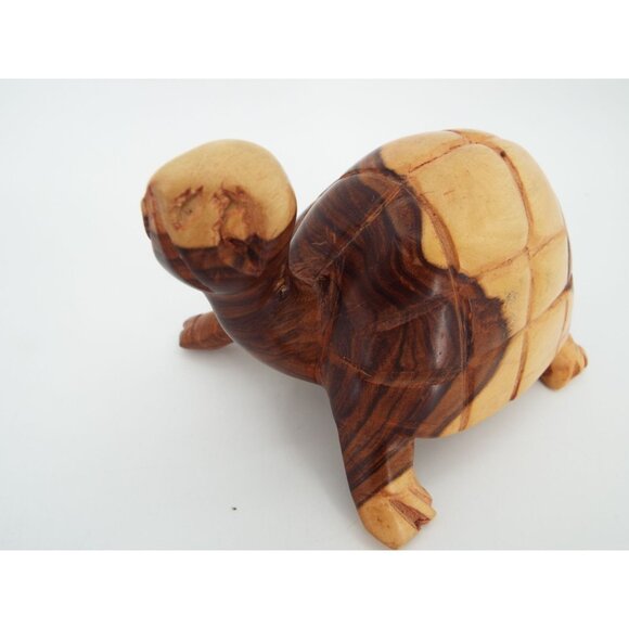 Hand Carved Rosewood Turtle Figurine Sculpture - Picture 5 of 10